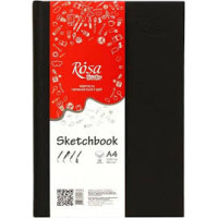 Блокнот A5 (14,8*21см), 100г/м, 96л., чорний, ROSA Studio