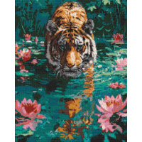 Набір з алмазною мозаїкою "Тигр на полюванні" 40х50см
