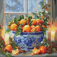 Набір з алмазною мозаїкою "Цитруси у вазі" 40х40см